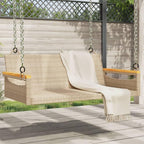 Patio Swing Bench Beige,Beige Poly Rattan Swing Bench Durable, Stylish Outdoor & Indoor Garden Furniture for Two Patio Furniture