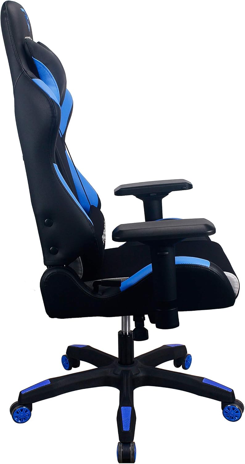 Energy Pro Series Gaming Chair Ergonomic Outlast Technology High-Back Racing Style Height Adjustable 4D Armrests Mesh and PU Leather with Lumbar Support Cushion and Headrest Pillow, Blue