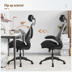 400lbs Ergonomic Drafting Tall Office Chair for Adjustable Standing Desk with Flip-Up Arms, Headrest (with Footring, Black)