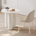 Small Round Dining Table, 30" Circle Kitchen Table with 3 Legs, Modern White Accent Table for Kitchen, Dining Room, Home Office and Living Room