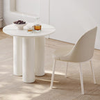 Small Round Dining Table, 30" Circle Kitchen Table with 3 Legs, Modern White Accent Table for Kitchen, Dining Room, Home Office and Living Room