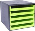 Metzger + Mendle 5 Drawer Unit Anthracite/lime green (green)