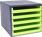 Metzger + Mendle 5 Drawer Unit Anthracite/lime green (green)