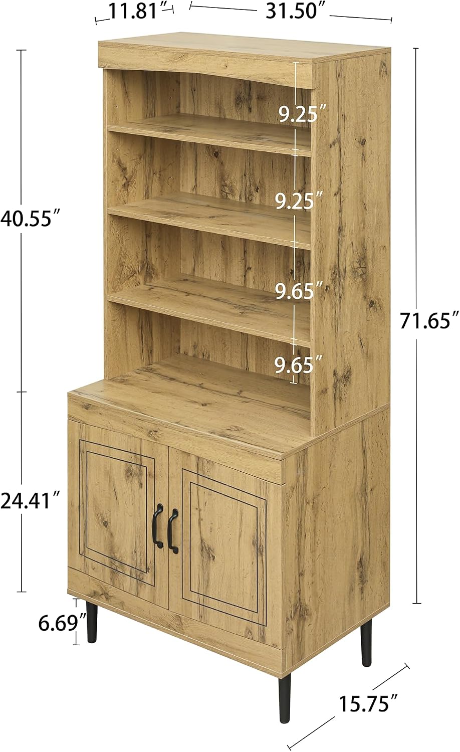 72" Kitchen Pantry Cabinet, Tall Storage Cabinet, Pantry Cupboard with Doors and Adjustable Shelves, Modern Utility Pantry Cabinet for Dining Room, Li