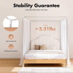 Canopy Bed Frame, Stainless Steel, Four Corner Bed Brackets with Extended Presser Feet, 3-Way Fixing Bed Net Stand, for Homes and Dormitories