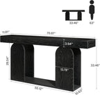 Tribesigns 70.9-Inch Extra Long Sofa Table, Farmhouse Console Tables with Wood Frame and Storage Shelf, 2-Tier Wood Table Behind Couch for Living Room, Hallway, Foyer, Black