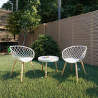 Jamesdar, Kurv Mini Kids Chair Set of 2, Indoor/Outdoor, 50Lbs Capacity, Polypropylene, Steel, White/Natural