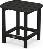 Polywood Classic Adirondack Chair & South Beach Side Table Bundle, Black