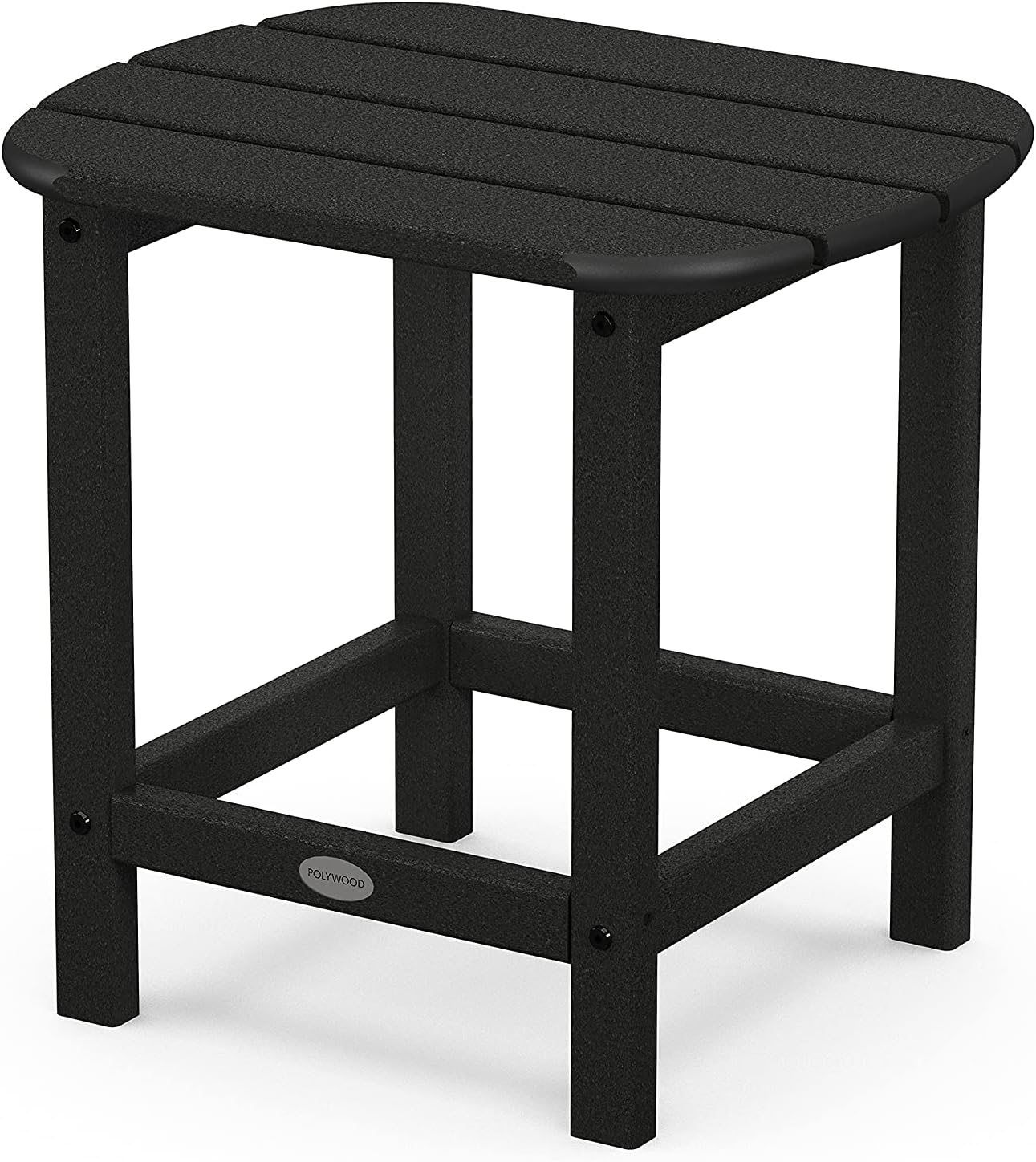 Polywood Classic Adirondack Chair & South Beach Side Table Bundle, Black