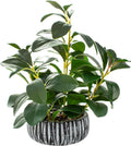 AlphaAcc Artificial Plants Decor Greenery Fake Succulents Indoor Potted Fake Plant with Rustic Black Clay Planter for Home Decor Farmhouse Room Bathroom Bedroom Kitchen Office Table Decor