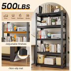 Wide & Deep Bookshelf, 4-Tier Heavy Duty Shelves for Storage, Large Industrial Metal Bookcase for Books and Collectibles, 20" Deep