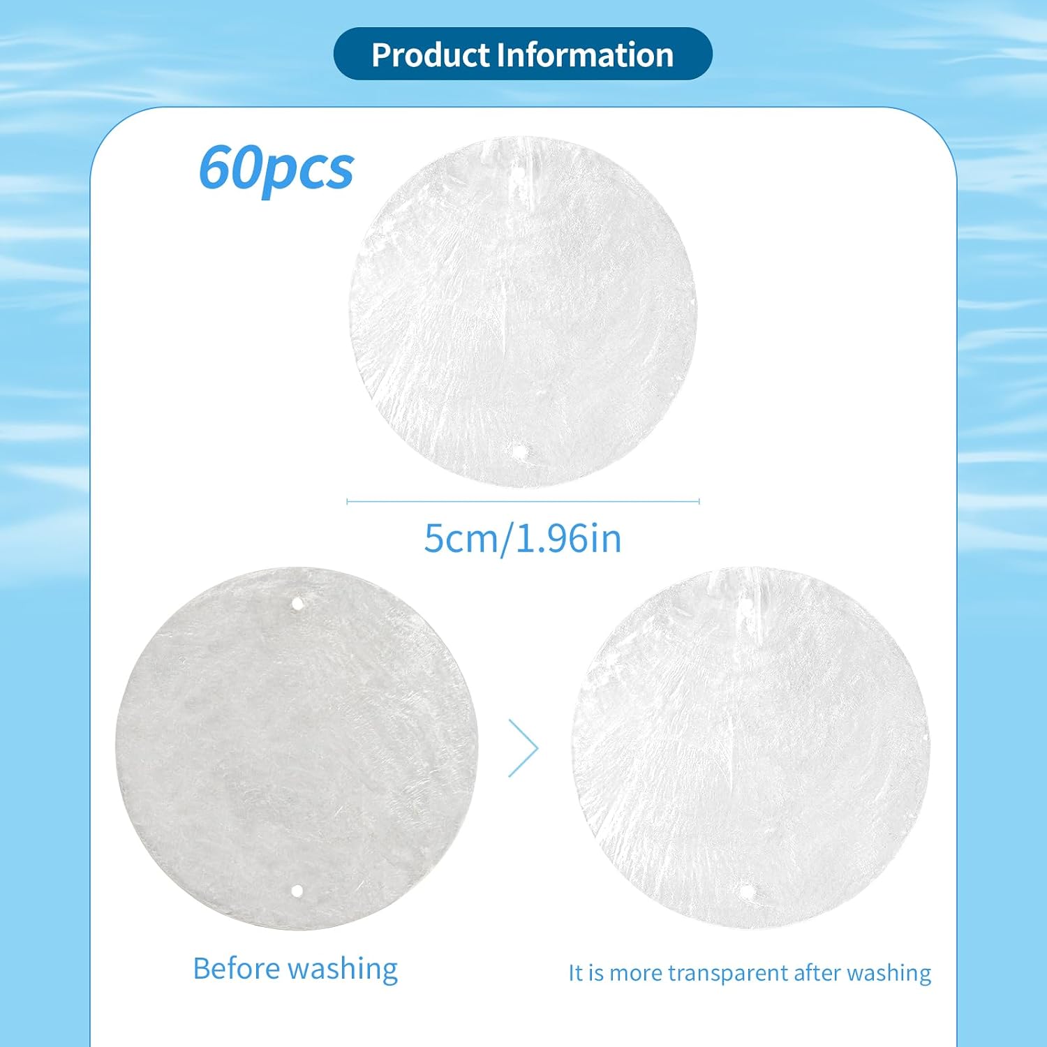 60 PCS Capiz Shells Round Natural Shells, 2 Inch White Round Capiz Shells with 2 Holes for Wind Chimes Curtain Shell Garland DIY Craft Wedding Home Decor