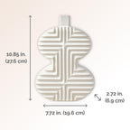 Mikasa Geometric Curve Stoneware Ceramic Vase, 7.72x2.72x10.83 Inch