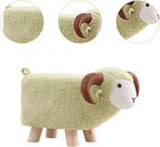 Animal Footstool Footrest Ottoman Soft Non Slip Feet Multifunctional Home Decor Kids Stool for Playroom Indoor Living Rooms, Green