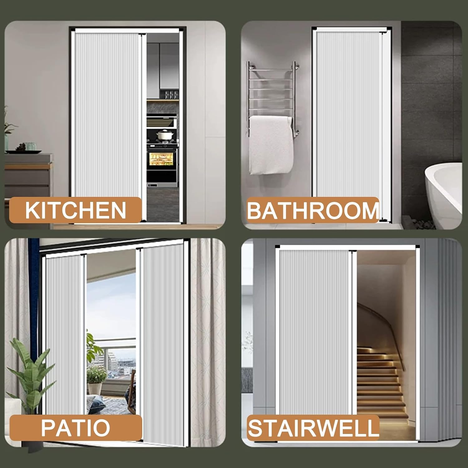 Honeycomb Folding Door Interior Accordion Door，Blackout Thermal Noise Reduce，with Aluminum Frame and Blackout Cellular Fabric(White,32X80IN)