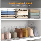 OKPOW Shelf Dividers for Closet Organization – Keep Sweaters & Purses Upright, Clear Acrylic Separators for Most Wood Shelves & Pantry, Damage-Free, Sturdy & Tall (10" x 12", 8 Pack)
