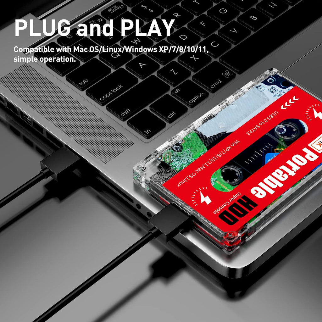 Kinhank 2TB Game Hard Drive, Built-in 120000+ Games, Batocera 33 System, External Hard Drive Compatible with Mac OS/Linux/Windows XP/7/8/10/11, Portable HDD, USB 3.0