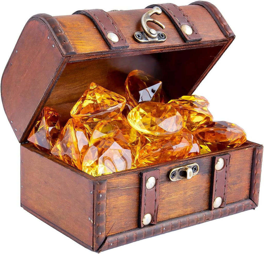 Niceup 26PCS Orange Fake Diamonds Big Gem Toys, 1.5in Pool Diving Gems Acrylic Plastic Gemstones for Kids, Party Décor Jewels Treasure Hunt Hiding Sensory Bin Filler Toys Craft Supplies