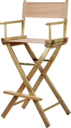 Casual Home 30" Director's Chair Natural Frame-with Tan Canvas, Bar Height