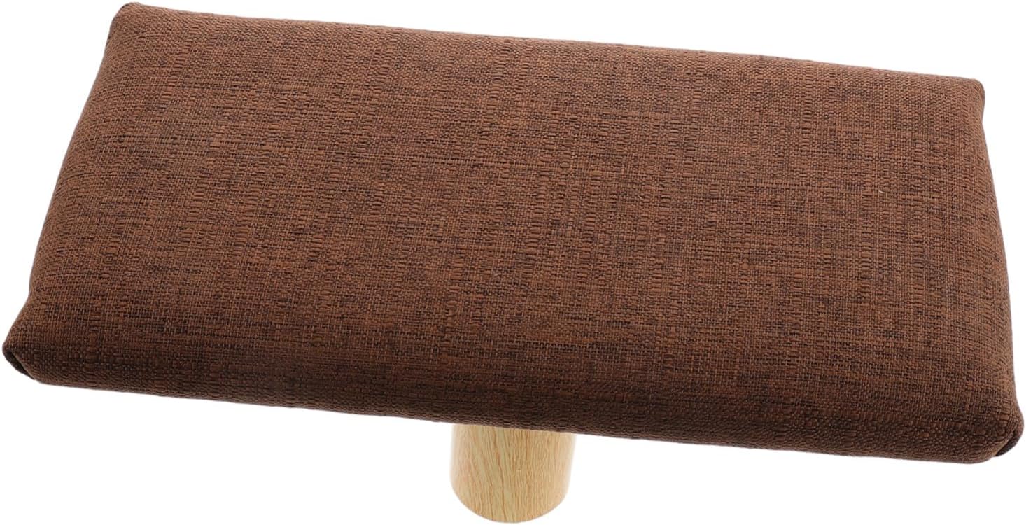 Wooden Meditation Bench with Cushion for Yoga and Home Decor, Ergonomic Design Posture, Coffee Color Cotton Cloth Seat, Stylish and Natural Elegance Bench for Adults