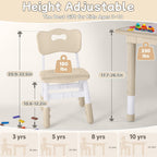 GITAWUSA Toddler Table and Chair Set, Height Adjustable-Upgrade Kids Table and 2 Chairs for Ages 3-8, Multi-Activity Toddler Play Table with Graffiti Desktop for Home/Daycare/Classroom