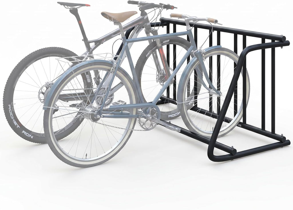 5-Bike Rack Stand, Single Sided Freestanding Metal Bicycle Storage Holder, Heavy-Duty Grid Bike Parking Organizer, Rustproof Steel Bike Stand for Garage Outdoor Home School