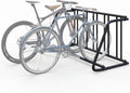 5-Bike Rack Stand, Single Sided Freestanding Metal Bicycle Storage Holder, Heavy-Duty Grid Bike Parking Organizer, Rustproof Steel Bike Stand for Garage Outdoor Home School