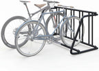 5-Bike Rack Stand, Single Sided Freestanding Metal Bicycle Storage Holder, Heavy-Duty Grid Bike Parking Organizer, Rustproof Steel Bike Stand for Garage Outdoor Home School