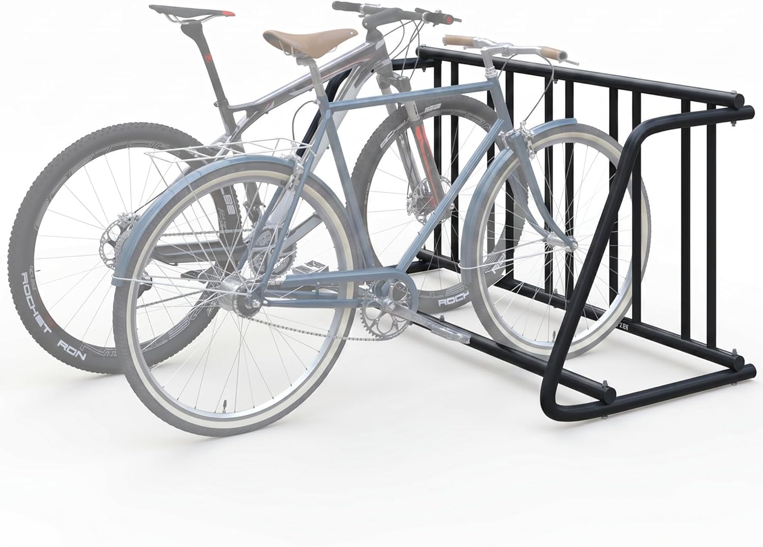 5-Bike Rack Stand, Single Sided Freestanding Metal Bicycle Storage Holder, Heavy-Duty Grid Bike Parking Organizer, Rustproof Steel Bike Stand for Garage Outdoor Home School