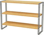 J.M.Deco 3-Tier Industrial Ladder Shelf, 44" Rustic Wood and Metal Open Bookshelf, Heavy Duty Wall Mounted Bookcase Shelving Unit for Small Space, Living Room, Bedroom, Home Office