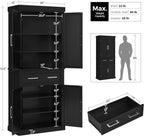 Yaheetech Kitchen Pantry Storage Cabinet with Drawer, Freestanding Pantry Cabinets with 2 Adjustable Shelves, 72.5" Tall Storage Cupboard for Kitchen/Dining Room/Bathroom/Hallway, Black