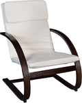 Niche Mia Bentwood Reclining Rocking Chair – Lightweight, Ergonomic & Durable with Washable Cotton Cover, Sturdy Cantilever Frame for Home, Office & Nursery (Mocha Walnut/Beige)