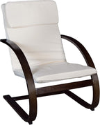 Niche Mia Bentwood Reclining Rocking Chair – Lightweight, Ergonomic & Durable with Washable Cotton Cover, Sturdy Cantilever Frame for Home, Office & Nursery (Mocha Walnut/Beige)