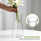 8 inch Flower Vase,Set of 2 Glass Vases for Flowers,Clear Glass Flower Vase for Centerpieces Table,Flower Bouquet Decoration,Wedding Decor Gift,Birthday,Living Room,Dining Table