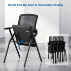 ADMLZQQ [12 Pack ] Folding Office Chair with Mesh Back, Heavy Duty Conference Room Chairs with Armres, Comfy Foldable Chair with Padded Cushion for Guest & Reception,Meeting,Classroom Training Chairs