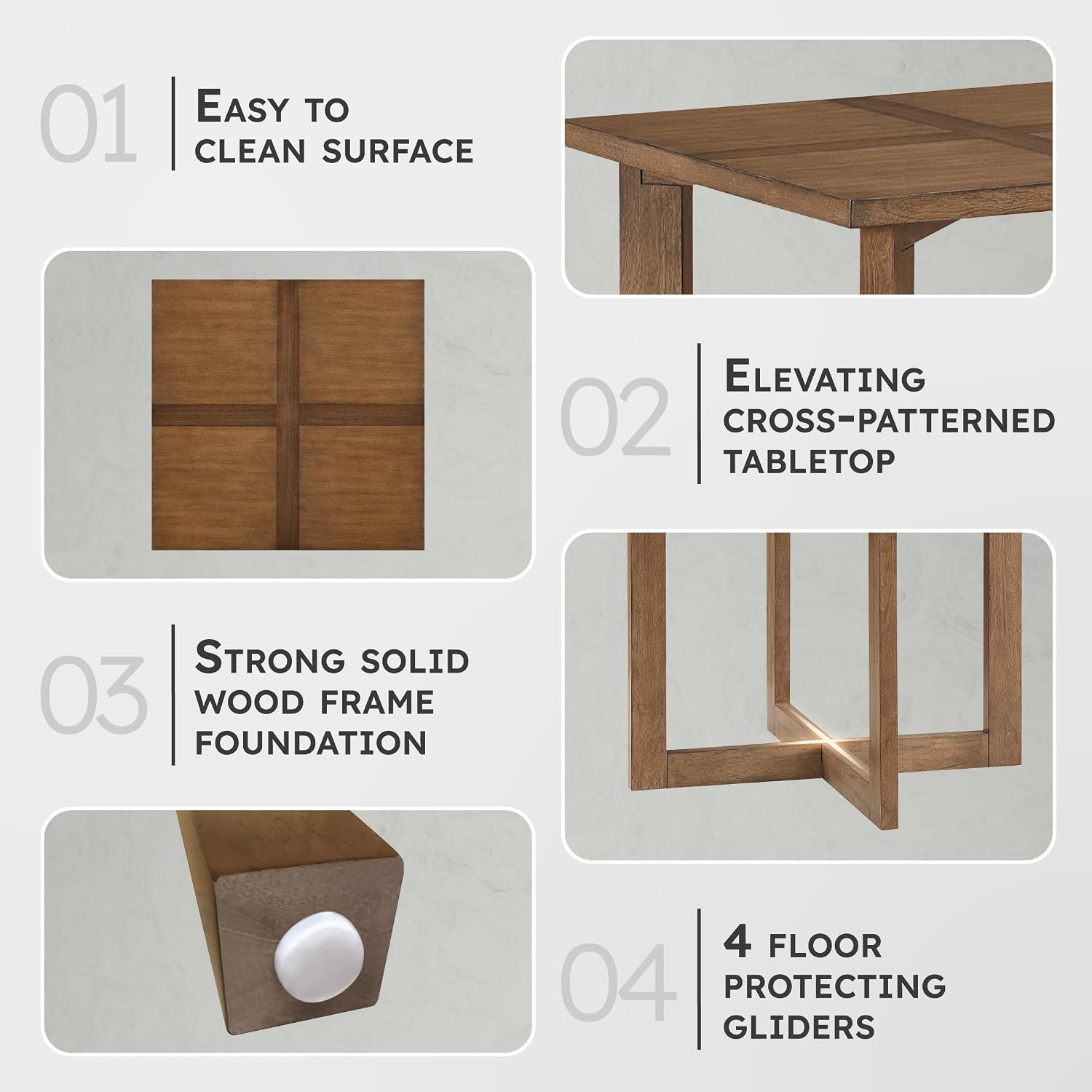 Lexicon Modern Square End Table with Cross Legs, Maple Veneer Wood Accent Table for Living Room, Bedroom, Office, Entryway, Apartment, Easy Assembly, Brown