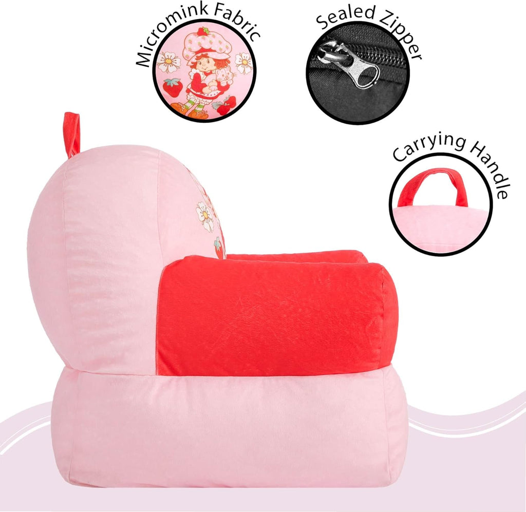 Strawberry Shortcake Kids Sofa Bean Bag Armchair, Soft Plush Lounge Chair for Bedroom or Playroom