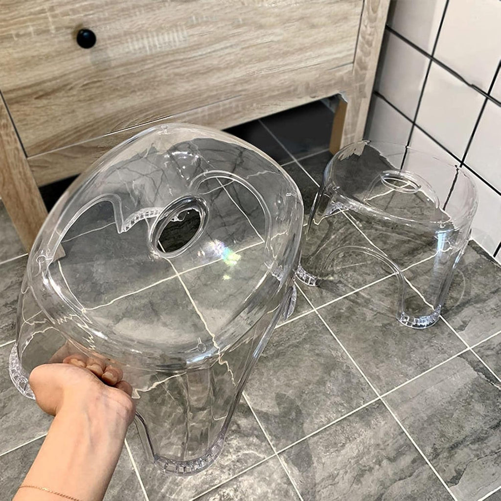 Shoe Changing Stool Transparent Acrylic Small Stool Non Slip Foot Rest Bench Multipurpose Stool Suitable for Kids Adults Home Porch Use