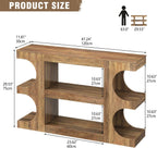 Tohomeor Console Tables for Entryway 47.24-Inch, Wooden Sofa Table Behind The Couch, Farmhouse Wooden Entry Foyer Tables for Entrance Hallway Living Room Home, Arched,Retro Brown