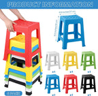 TURSTIN 6 Pack Plastic Stack Stools, 16.9 Inch Stackable Nesting Stools, 6 Mixed Colors Portable Stacking Backless Bar Stool Flexible Seating Chairs for Office Home