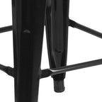 Flash Furniture Kai Commercial Grade 24" High Backless Black Metal Indoor-Outdoor Counter Height Stool with Square Seat