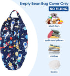 Decalsweet Bean Bag Chair for Kids Stuffed Animal Storage Beanbag Chairs,Toddler Toy Storage Organizer for Girls and Boys,Large 32'' Cover Only（No Filling)