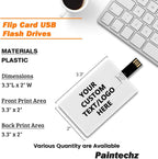Custom Credit Card USB Flash Drives 200 Pack, Personalized Logo Text Bulk - as Corporate Gifts and Promotional Giveaways - Customizable 2GB