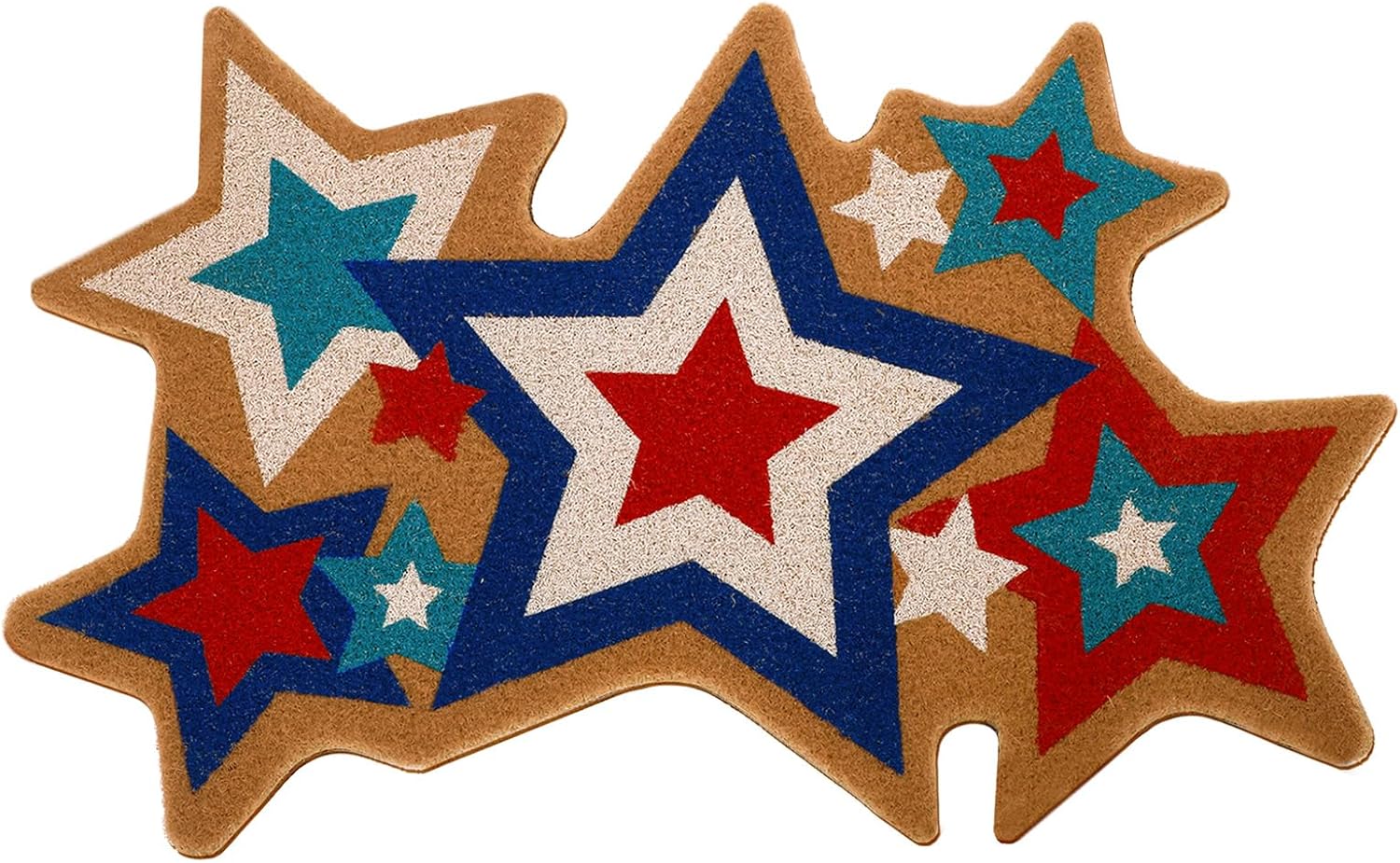 Dunzy 4th of July Coir Doormat Patriotic Star Doormats Outdoor American Coir Cookie Door Mats 250th Anniversary Non Slip Mats for Indoor Outdoor Bedroom Living Room Bathroom Holiday Decor 30 x 18 Inch