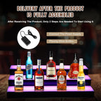 FAHKNS Lighted Liquor Bottle Display, 3 Tiers 40 Inch Acrylic LED Bar Shelf with App Control, Commercial Grade Large Illuminated Liquor Bottle Stand for Home Bar, Club, KTV, Hotel Decoration