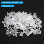 PATIKIL LED Strip Light Clips, 100 Pack Mounting Bracket Fixing Clips Plastic Clamp Holders with Screws for 18mm-20mm Neon RGB Light Cable Ribbon, Translucent