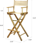 Casual Home 30" Director's Chair Natural Frame-with Wheat Canvas, Bar Height