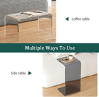 Acrylic C-Shaped End Table, Clear Side Tables for Living Room, Coffee/Drink/Food/Snack Table for Couch, Bedside Nightstand(B,30 * 30 * 55CM)
