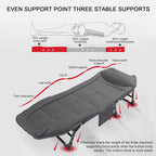 Camping Cot for Adults with Cushion, Portable Folding Camping Cot, 5-Position Folding Chaise Lounge(C1)