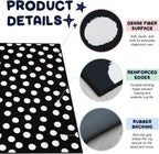 Nuanchu Large Polka Dot Classroom Rug 6.5 x 12.1 ft Black and White Classroom Carpet with Rubber Backing Non-Slip First Day of School Rugs for Playroom Nursery Preschool